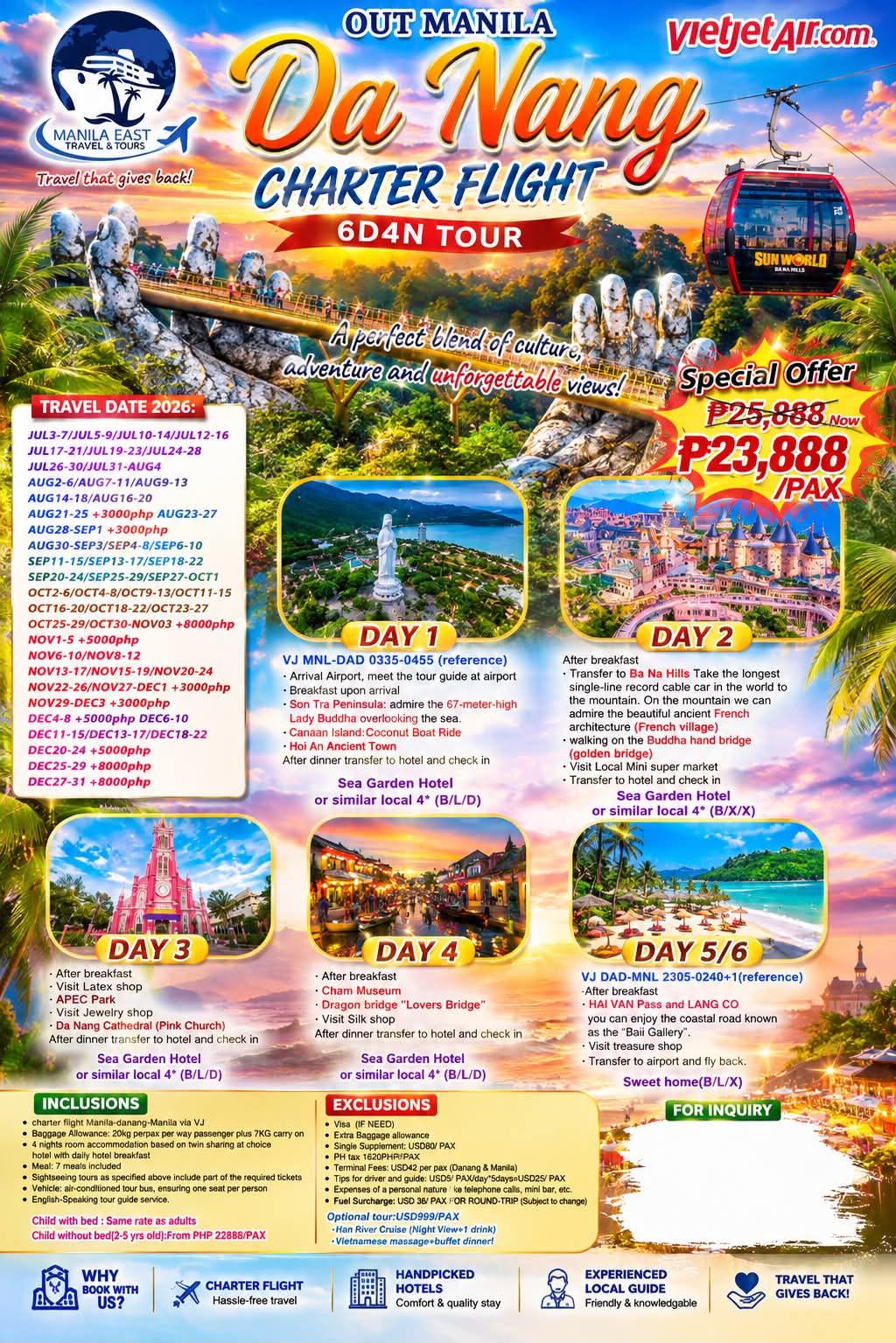 Danang Charter Flight 6D4N tour photo 1